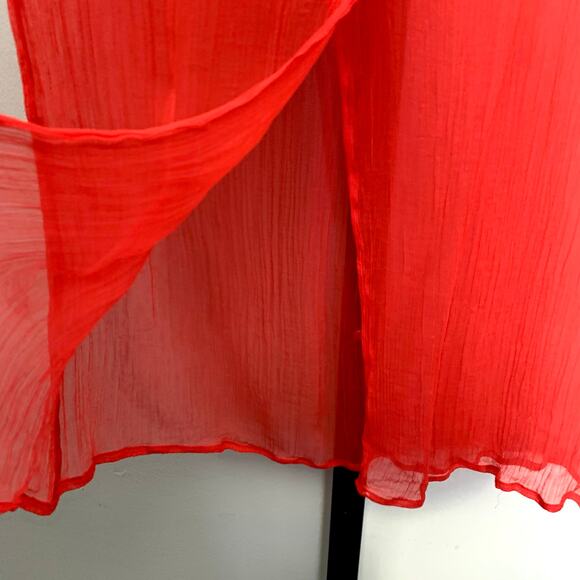 J. Crew Gwyneth Layered Slip Skirt in Red Crinkle Chiffon Size M - Picture 4 of 8